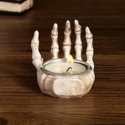 Halloween Candle Holder Skull Candlestick Ornaments Resin Skull Halloween Decoration Gifts Candle Holders Decor Home Decoration
