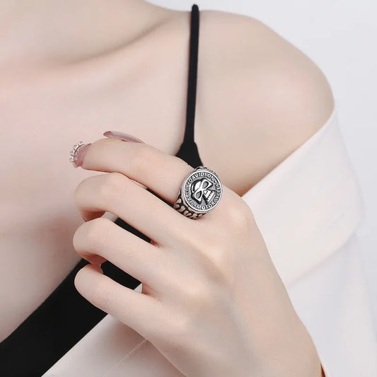 Retro Biker Skull Ring for Men – Silver Color Punk Gothic Rock Hip-Hop Open Ring