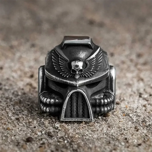 Simple Retro Mecha Skull Ring – Creative Punk & Hip Hop Accessory for Street Fashion Lovers
