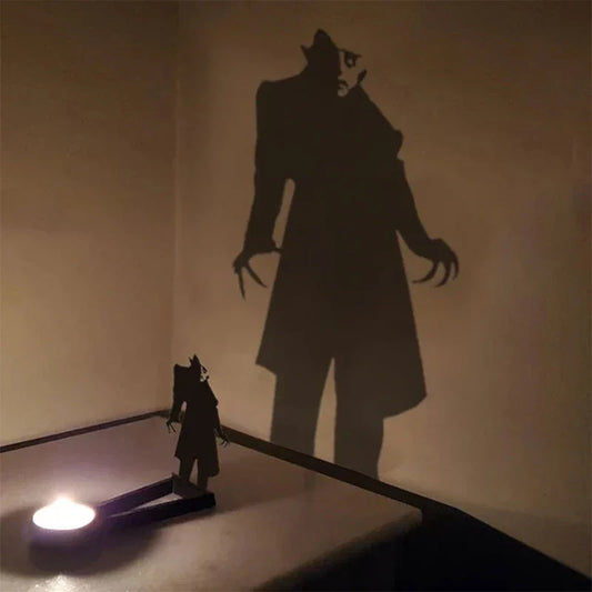 Candle Shadow Halloween Horror Candlestick – Metal Tea Light Caster for Spooky Tabletop Decor