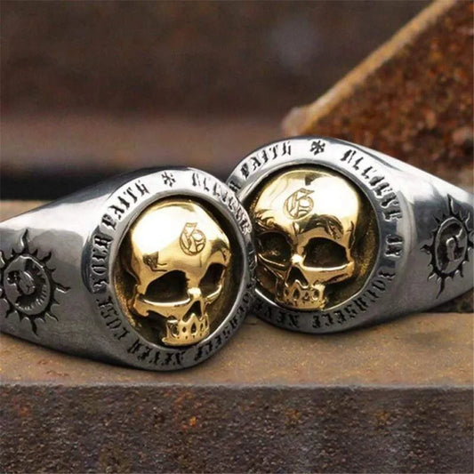 Classic Minimalist Vintage Skull Punk Rock Hip Hop Trend Men’s Ring – Birthday & Party Gift