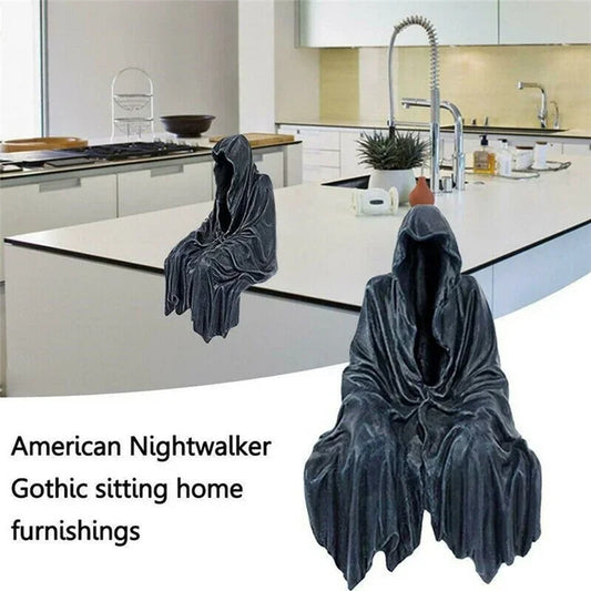 Black Grim Reaper Statue – Thrilling Nightcrawler Resin Horror Figurine for Desktop & Home Decor