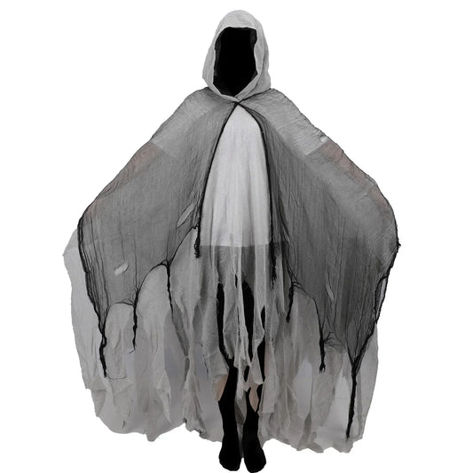Halloween Medieval Zombie Skull Cloak for Men – Vintage Horror Hooded Cape Renaissance Cosplay Costume