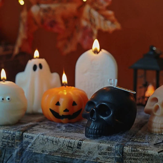 Halloween Pumpkin Skull Scented Candle – Party Decoration & Holiday Gift Ornament