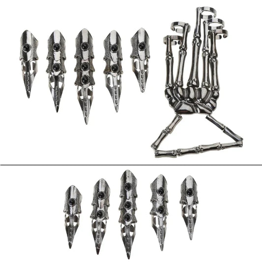 Black Metal Finger Claw – Unique Skeleton Full Finger Rings for Punk Rock Style & Tech-Inspired Fashion
