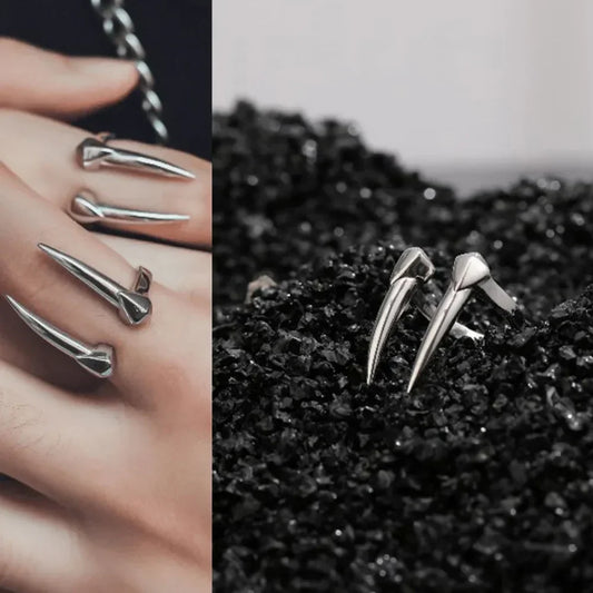 Gothic Retro Punk Vampire Teeth Ring – Trendy Hip-Hop Jewelry for Men & Women